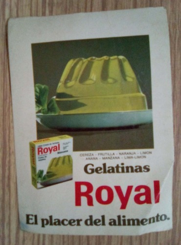 Antiguo Recetario Gelatina Royal