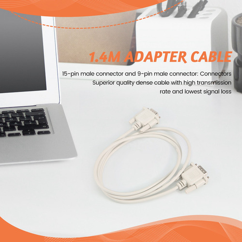 Nuevo Cable Adaptador Vga Macho Db15 Macho A Rs232 Db9