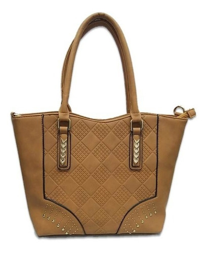 Imagen 1 de 5 de Bolso De Dama Tote Con Detalles Estampados Cuadros