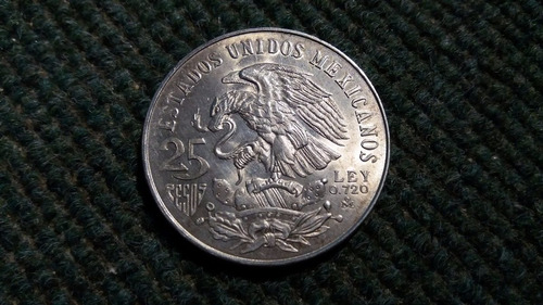 Moneda De 25 Pesos Juegos Olímpicos México 1968 - Plata