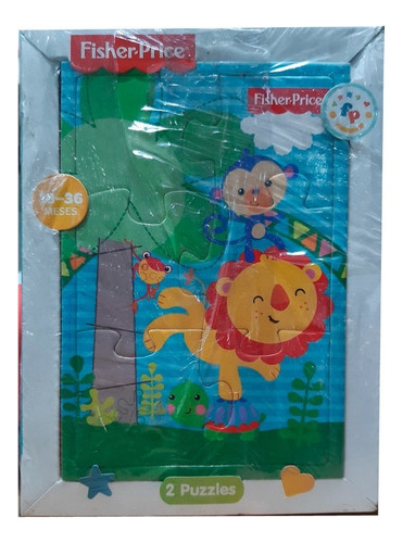 Puzzle X2  6 Y 9 Piezas Fisher Price Leon Tigre  