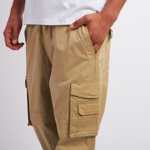Pantalón Hombre Kevingston Cargo Bower Liso Camel Gastado