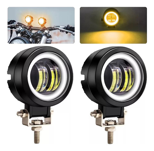 Par Faros Auxiliares Moto Exploradoras Ojos Ángel 6d 20w