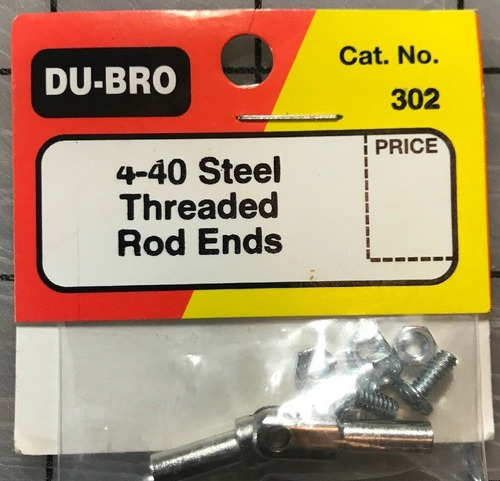 Pack De 2 Steel Threaded Rod Ends 4-40 Cód 302 Dubro. 