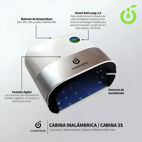 Cabina Smart Inalambrica 48w - Cherimoya Uv/led Color Blanco