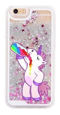 Icase - Carcasa Unicornio Tomando Glitter - iPhone 7 Plus / 