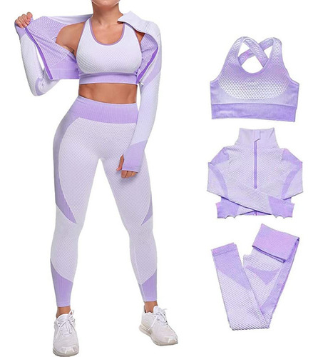 Ropa De Gimnasio De 3 Piezas, Ropa De Yoga Activewear