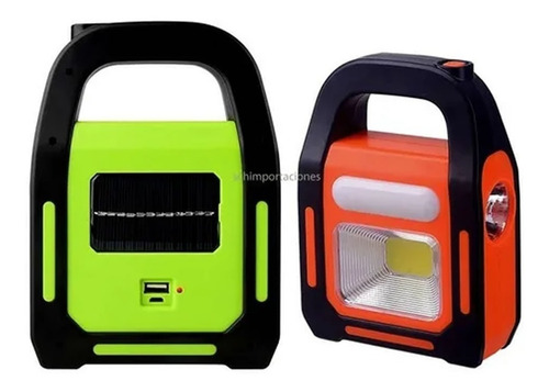 Imagen 2 de 4 de Linterna Led De Emergencia Solar - Usb - 3 Focos - Exclusiva