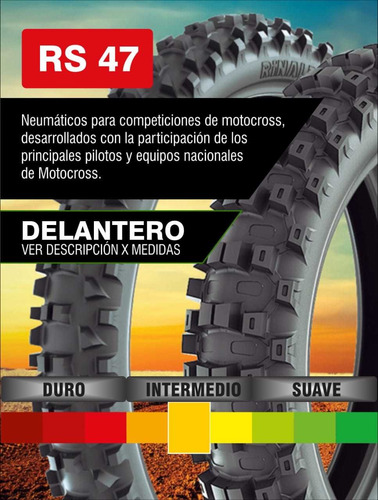 Cubierta Rinaldi 80/100-21 Rs 47 Delantera