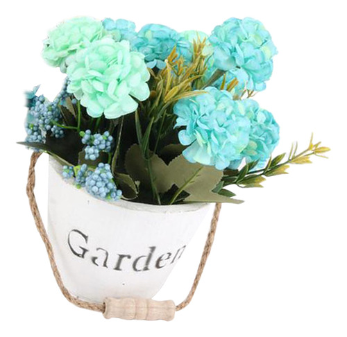 Flor De Hortensias Artificiales Redondo Azul