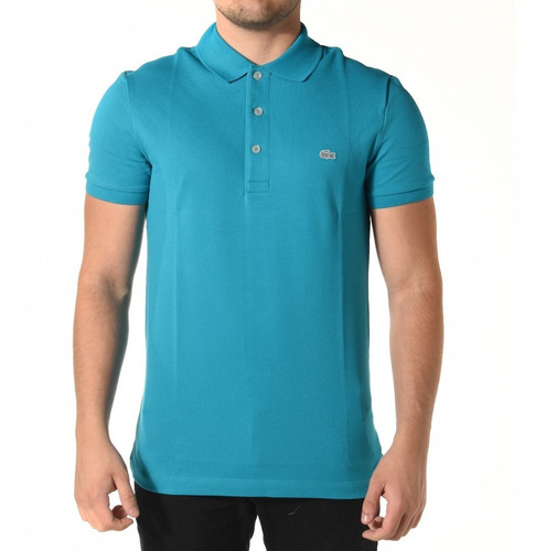 Imagen 1 de 10 de Chomba Hombre Lacoste Erkek Slim Fit Pique Elastizada Turq P