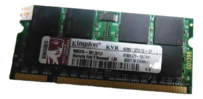 Memória Notebook 1gb Ddr2 Kingston Kvr667d2s5/1g 1.8v (Usado)