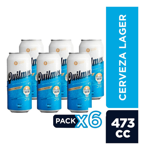 Pack 6 Cerveza Quilmes Lata De 473cc