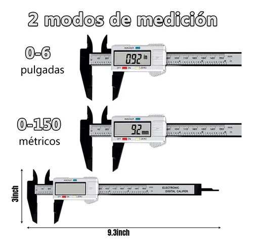Calibrador Vernier Digital Con Lcd Pie De Rey 15cm/6pulgadas | Meses sin  interés