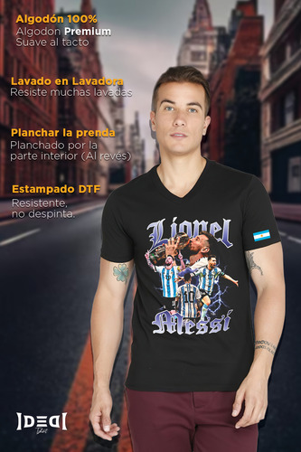 Playera Messi Argentina Cuello Redondo