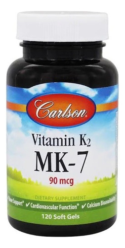 Carlson Labs Vitamina K2 Mk7 90 Mcg 120 Capsulas Blandas Sabor Sin Sabor