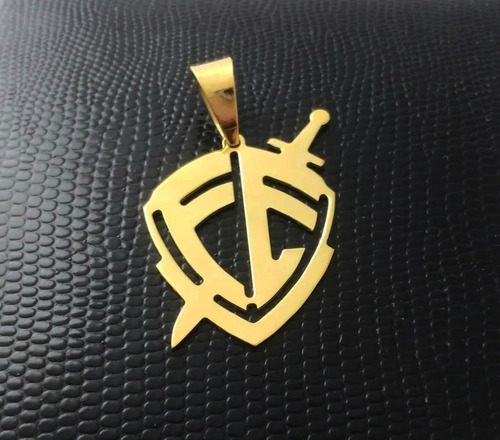 Imagem 2 de 3 de Pingente Escudo Da Fé 6 Gramas Ouro 18k