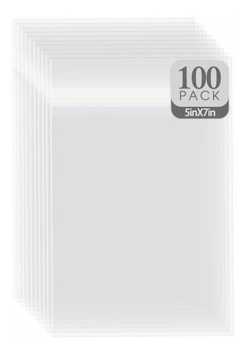 100 Bolsa Transparente Adhesiva Resellable Solapa Apta 5