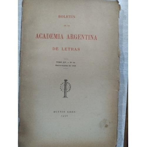 Boletín De La Academia De Letras Tomo 15, N° 54, Año 1946