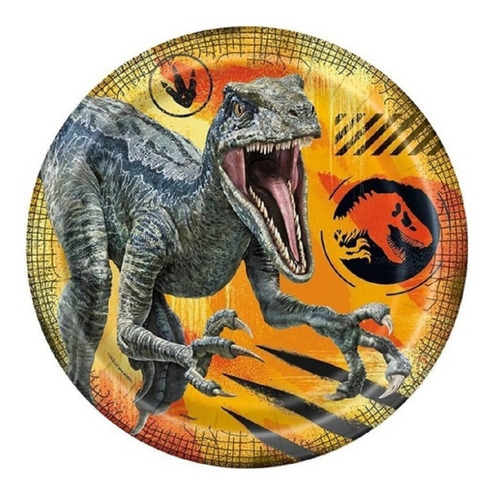 24 Platos Jurassic World 9in Alimentos Fiesta Dinosaurios U