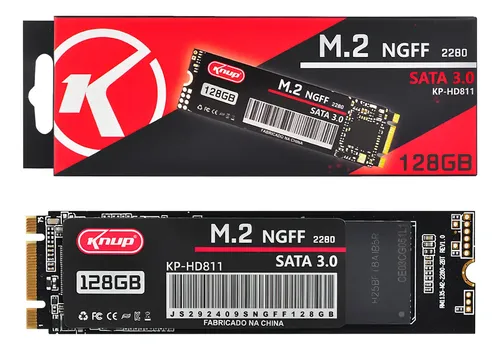 SSD M2 Knup 128GB NGFF 2280 Preto Alta Velocidade para PC e