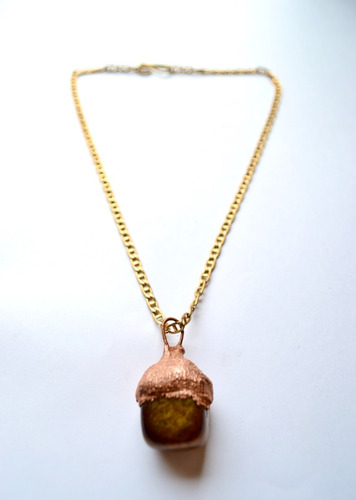 Imagen 5 de 5 de Collar Ojo De Tigre, Cadena De Bronce, Creatividad, Cod1