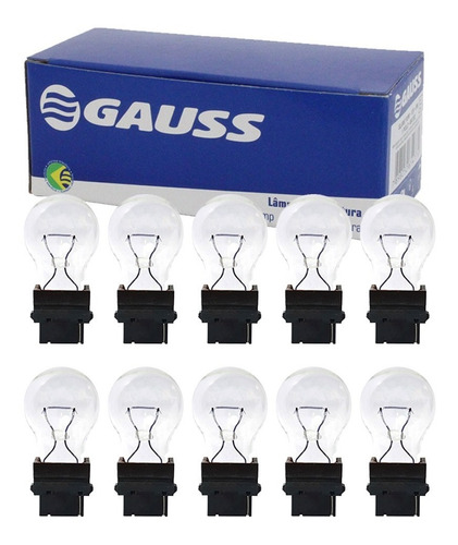 Kit 10 Lampadas 12v 1 Polo Base Plasica 27w Gauss Gl3156