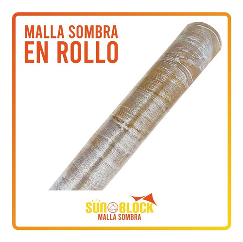 Rollo Malla Sombra 90% Color Beige De 2.00 X 25 M  