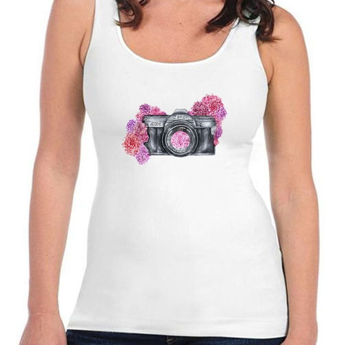 Musculosa Camara Flores Rosa Pasion