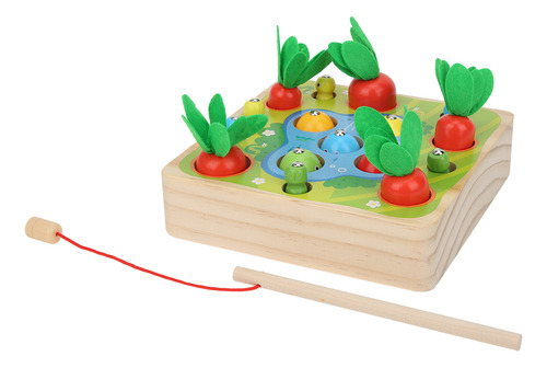 Juguete Didáctico Magnético De Madera Niños Pesca Puzzle 20p
