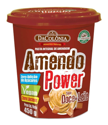 Pasta De Amendoim Doce De Leite Amendo Power Dacolônia 450g