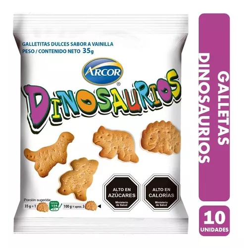 Galletas Dinosaurio De Arcor, Para Colación (pack De 10 Uni)