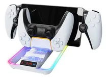 Comprar Base Cargador Para Joysticks Ps5 Doble Y Ps Portal Led Rgb
