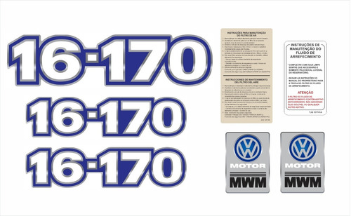 Kit Adesivo Compatível Volkswagen 16-170 Emblema Mwm Cmk66 Cor PADRÃO