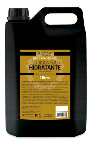 Condicionador Hidratante Profissional Leite De Argan 5 Lts