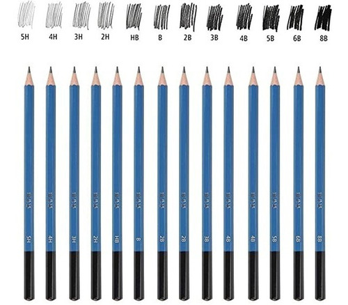 Imagen 2 de 7 de Kit 35 Piezas Profesional De Dibujo Con Lápices Hb