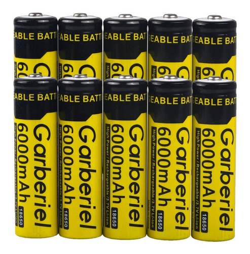 10pcs 6000mah Batería Recargable 18650 3.7v Li-ion Brc Bater