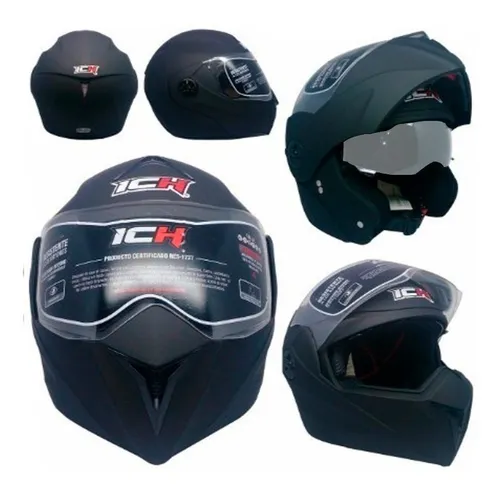 Casco Para Moto Ich 3110 Homologado Abatible Visor Oscuro