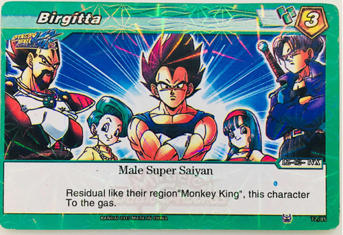 Carta Miracle Battle Carddass Super Saiyan 72/85 Bandai