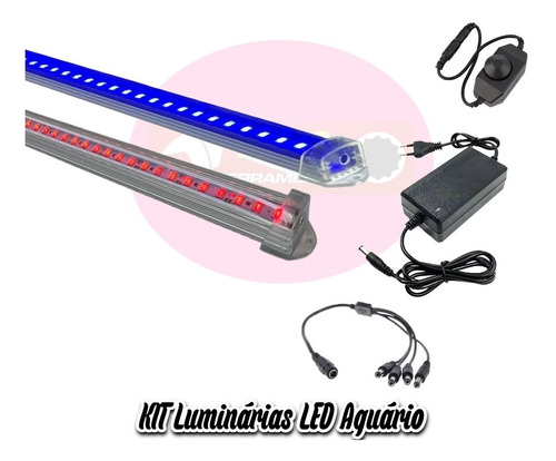 02 Luminária 100cm Led Cores Plantado C/ Dimmer 