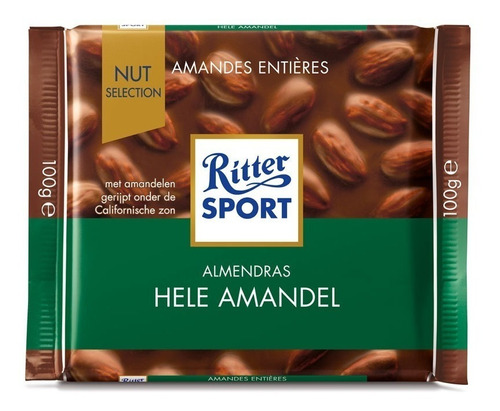 Chocolate Ritter Con Almendras 100g. - Importado De Alemania