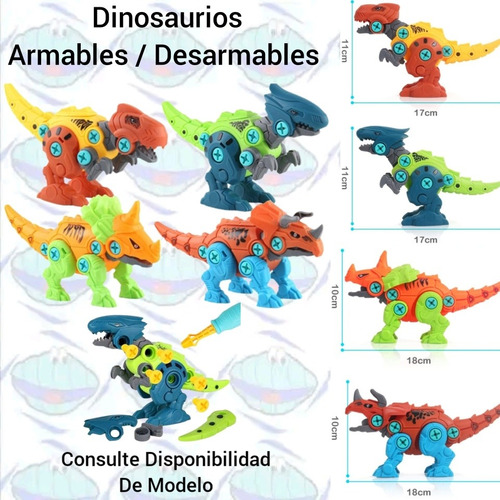 Dinosaurio Plástico Desarmable Juguete Infantil Dinosaurios 