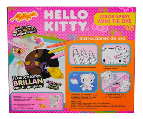 Mi Alegría Hello Kitty Peluche Pinta Y Lava Mini Tie Die Color Blanco