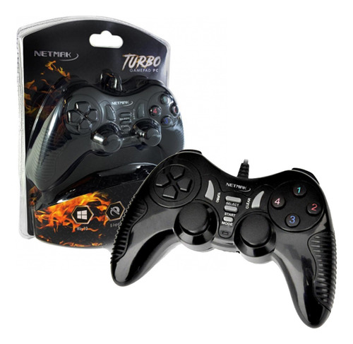 Joystick Gamer Netmak Turbo Usb Gamepad Compatible Pc Ps3