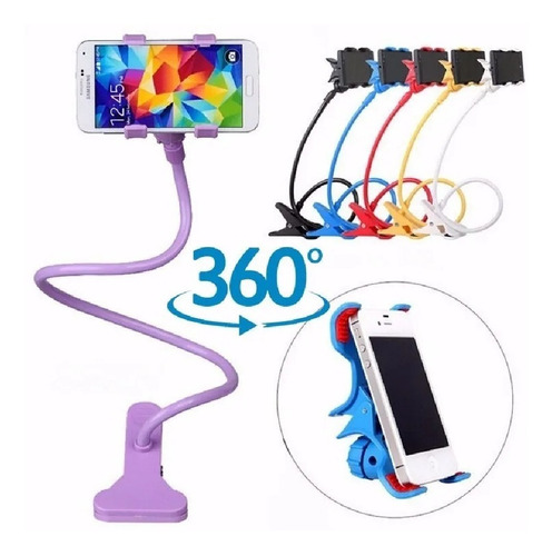 Base Soporte Pinza Flexible Celular Universal Iphone 10 Pzs