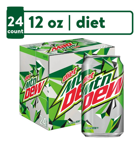 Soda Diet Mountain Dew Citrus 12 Fl Oz, Pack 24