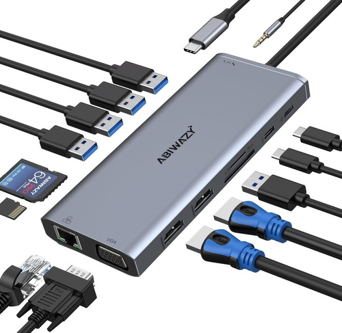 Estación De Acoplamiento Usb C, Monitor Dual Para Ordenador 