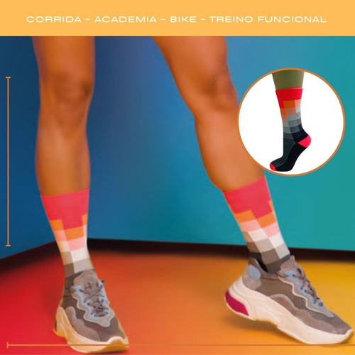 Imagem 6 de 10 de 02 Pares Meias Feminina Divertida Academia Crossfit - Selene