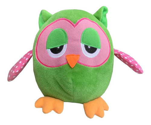 Búho Peluche Sonaja Juguete Bebé Estimulación Sentidos Color Verde