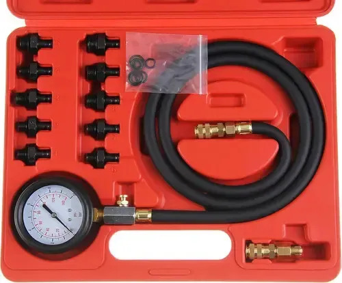 AUTRUCKER Kit Manómetro de Presión de Aceite Motor con 10 Adaptadores 140PSI